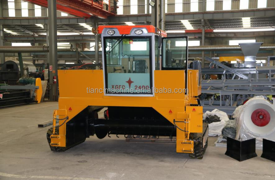 Dizel sürünme tipi kompost dönüştürme makinesi 500-1800m3/h Kapasite Organik gübre fermantasyon işlemcisi
