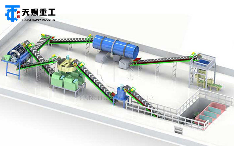 Çift Rol Granulator Makine Tavuk Atık Organik Gübre Üretim Hatı Npk Granulator