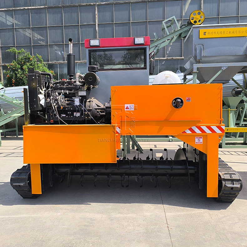 Üretim tesisi Crawler Tipi Organik gübre fermantasyon ekipmanları Kompost çeviricisi