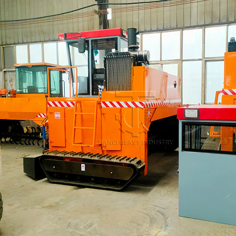 Üretim tesisi Crawler Tipi Organik gübre fermantasyon ekipmanları Kompost çeviricisi