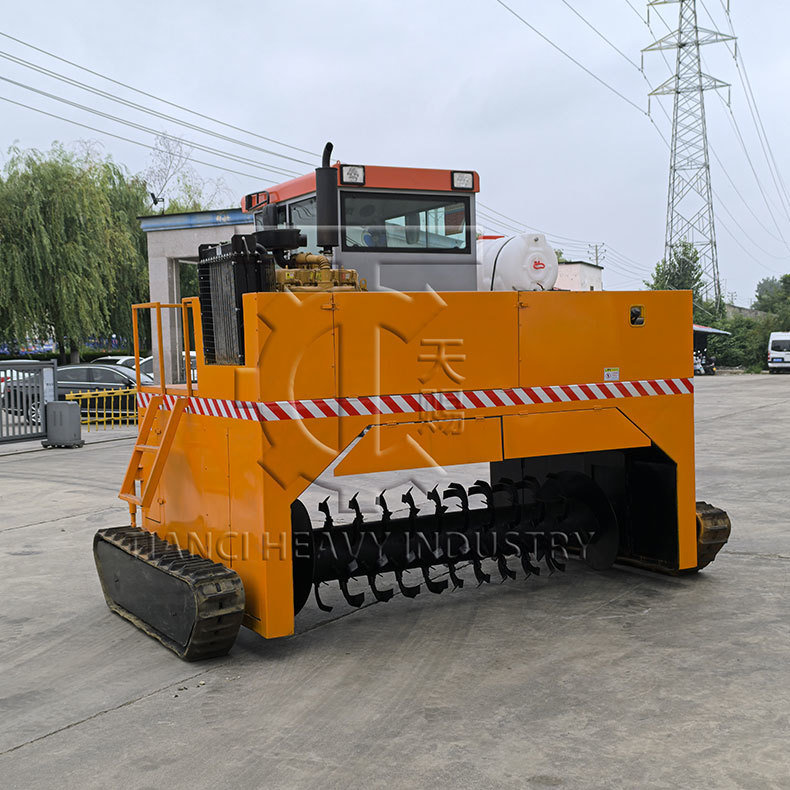 Üretim tesisi Crawler Tipi Organik gübre fermantasyon ekipmanları Kompost çeviricisi